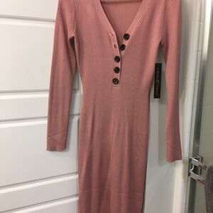 Almost Famous Mauve Long Sleeve Dress